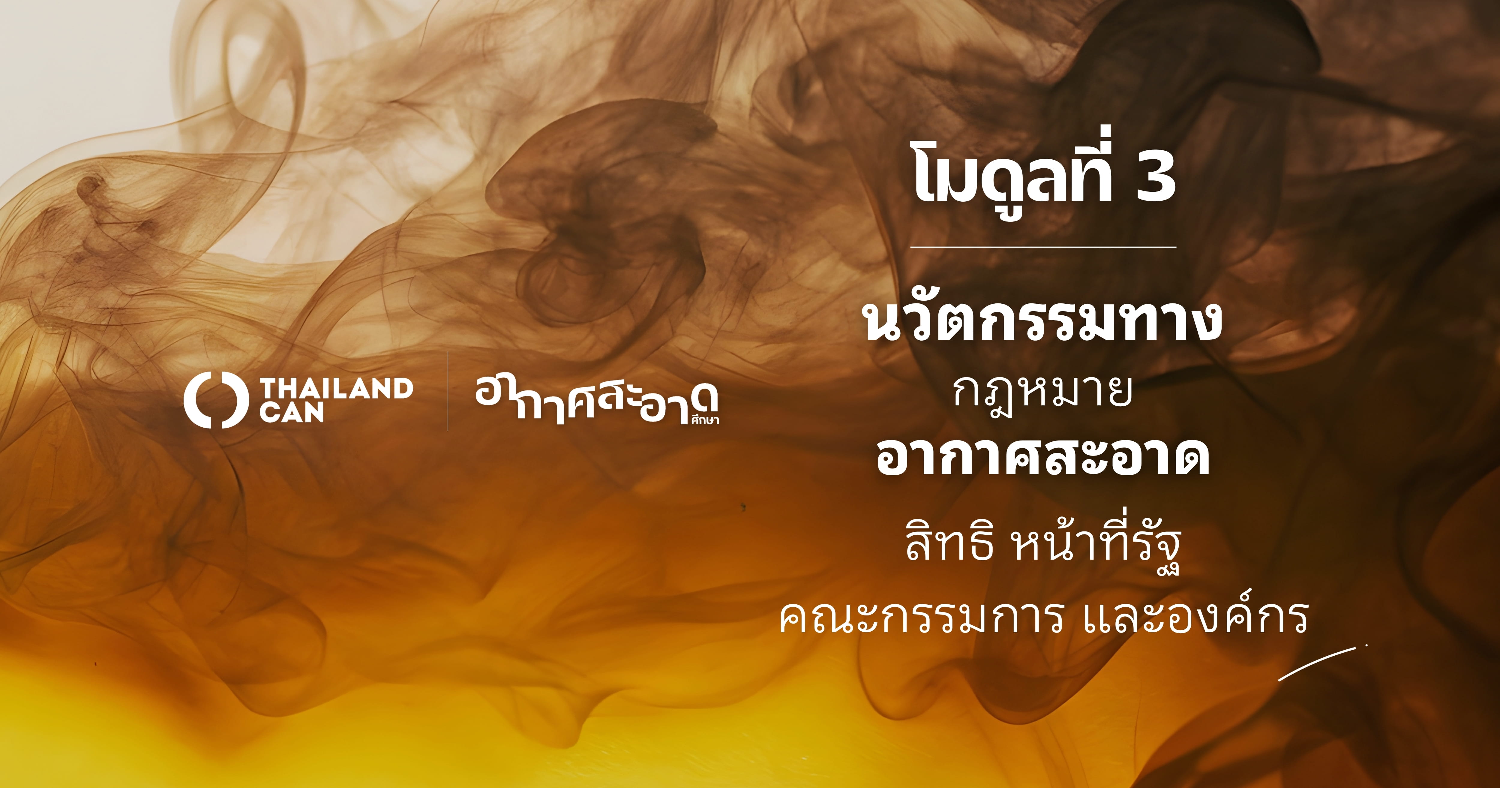 โมดูลที่ 3 : นวัตกรรมทางกฎหมายอากาศสะอาด : สิทธิ หน้าที่รัฐ คณะกรรมการ และองค์กร